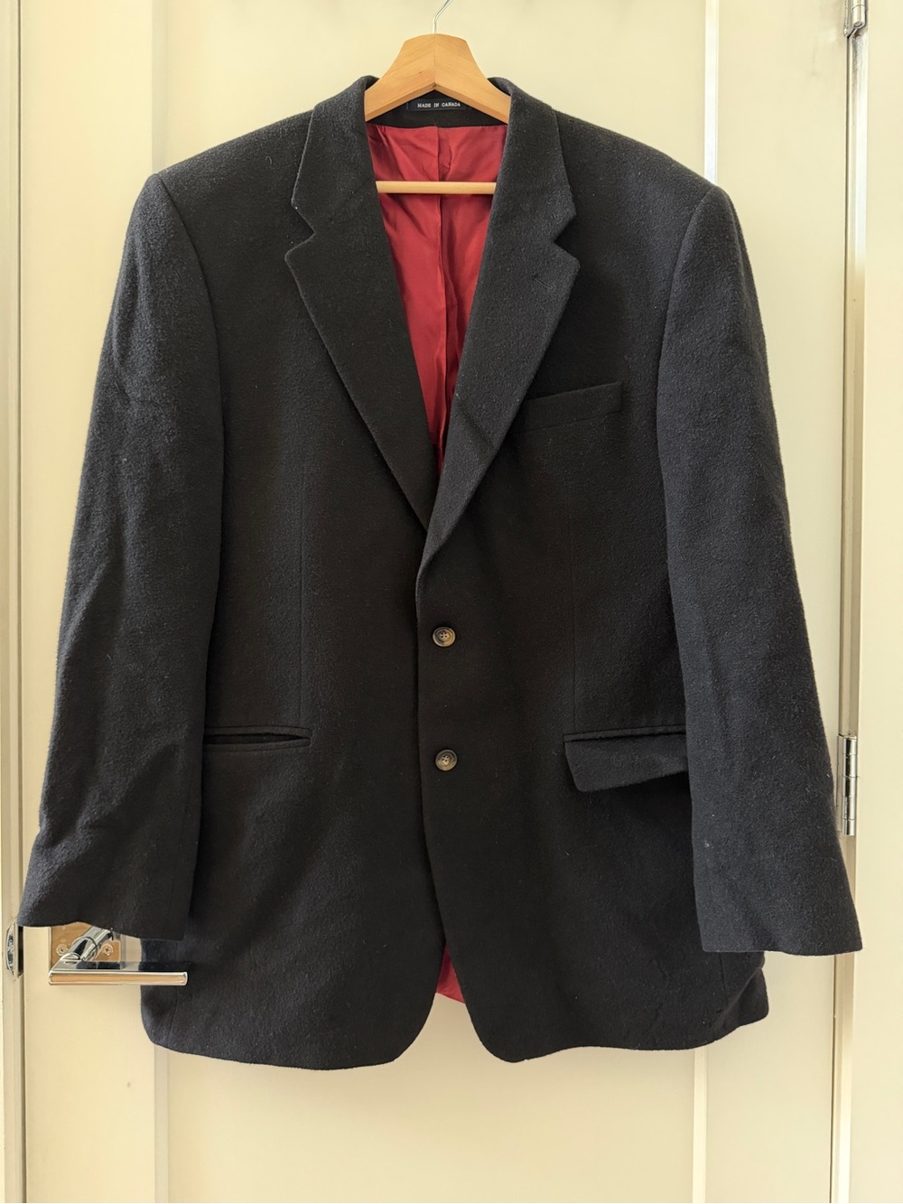 Vintage Ralph Lauren Black Camel Hair Blazer Size 42L